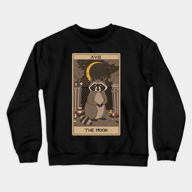 The Moon -  Raccoons Tarot Crewneck Sweatshirt by thiagocorrea